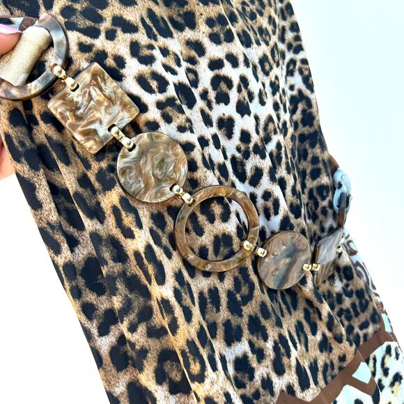 Vintage Roberto Cavalli Y2K Leopard Patchwork Halter Mini Dress 42 Size 8 - Picture 5 of 10